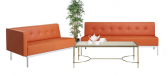 Диван модульный с правым подлокотником Профдиван Зипо дерево, металл, кожа оранжевый Фото 2