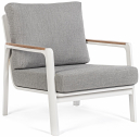 Кресло металлическое с подушками Garden Relax Jalisco алюминий, тик, акрил белый, тик, серый Фото 1