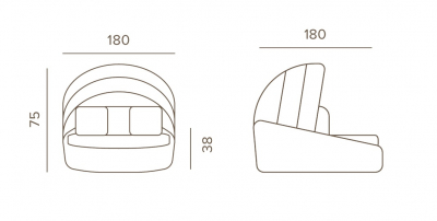 Лаунж-диван плетеный Grattoni Eden алюминий, роуп, олефин, акрил антрацит, коричневый, песочный Фото 2