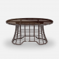 Стол плетеный обеденный ReeHouse Lotus алюминий, искусственный ротанг, стекло шоколад металлик, бронза Фото 5