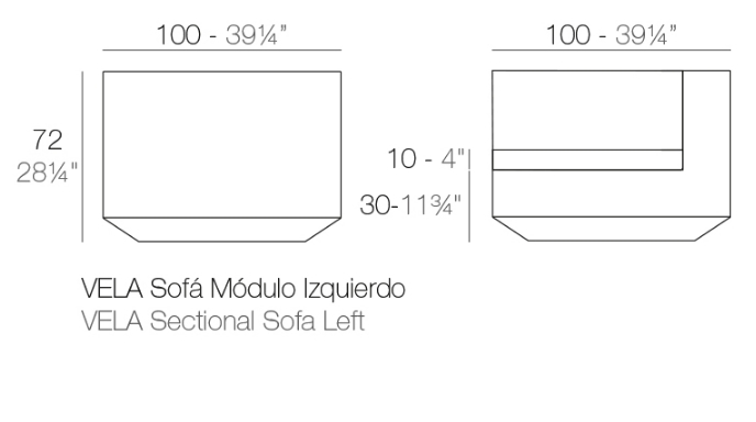 Модуль левый с подушкой Vela Basic