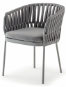 Кресло плетеное с подушкой Grattoni Soho алюминий, роуп, олефин титан Фото 1
