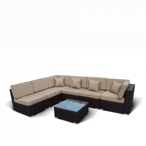 Комплект плетеной мебели Afina YR822-W53 Old Brown искусственный ротанг, сталь коричневый, бежевый Фото 10