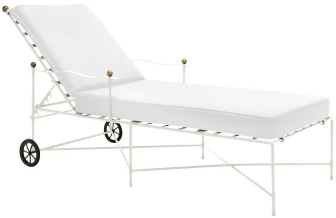 Шезлонг-лежак металлический с матрасом-thumbs-Фото1