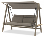 Диван-качели с подушками BraFab Malmo Swing алюминий, тик, ткань бежевый, коричневый Фото 1