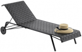 Шезлонг-лежак металлический плетеный Kristalia Rest алюминий, эластичные ремни Фото 1
