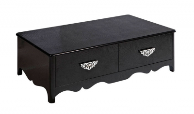 Стол стеклянный журнальный SIMTREX Primavera Eleganza МДФ, закаленное стекло черный Фото 2