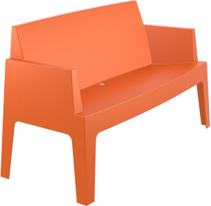 Диван пластиковый двухместный Siesta Contract Box Sofa полипропилен оранжевый Фото 5