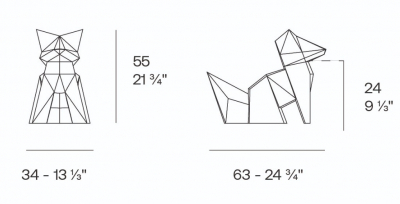 Фигура дизайнерская пластиковая Vondom Origami Kokitsune Basic полиэтилен Фото 2