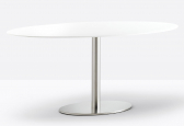 Стол обеденный PEDRALI Inox Ellittico нержавеющая сталь, компакт-ламинат HPL матовый стальной, белый Фото 4