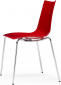 Стул пластиковый Scab Design Zebra Antishock 4 Legs сталь, поликарбонат хром, красный Фото 1