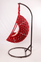 Кресло подвесное плетеное Pride Design Валио Гламур сталь, микровелюр красный Фото 10