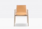 Кресло деревянное с обивкой PEDRALI Malmo ясень, натуральная кожа беленый ясень, светло-коричневый Фото 4
