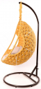 Кресло подвесное плетеное Pride Design Валио Гламур сталь, микровелюр желтый Фото 1