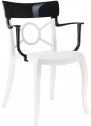 Кресло пластиковое PAPATYA Opera-K стеклопластик, поликарбонат белый, черный Фото 1