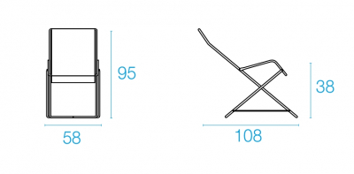 Кресло-шезлонг металлическое EMU Bahama сталь, emu-tex Фото 2