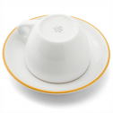 Кофейная пара для капучино Ancap Verona Hand Painted Rims фарфор желтый, ободок на чашке/блюдце Фото 3