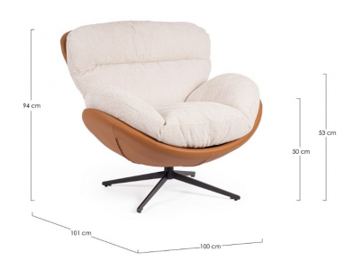 Кресло кожаное с подушкой Garden Relax Adinda сталь, фанера, искусственная кожа, полиэстер ледяной, кожаный Фото 2