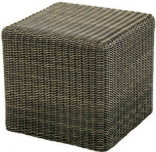 Пуф плетеный Ethimo Cube искусственный ротанг коричневый Фото 1