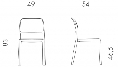 Комплект пластиковых стульев Nardi Riva Bistrot Set 2 стеклопластик антрацит Фото 2