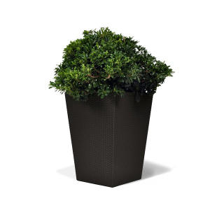 Кашпо пластиковое Keter Rattan Planter L пластик с имитацией плетения коричневый Фото 4