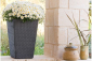 Кашпо пластиковое Keter Rattan Planter M пластик с имитацией плетения антрацит Фото 2