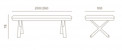 Стол металлический раздвижной Grattoni Salina алюминий бежевый Фото 2