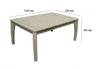 Столик деревянный кофейный Tagliamento River акация дымчатый белый Фото 2